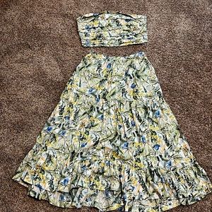 Abercrombie & Fitch floral green maxi skirt
